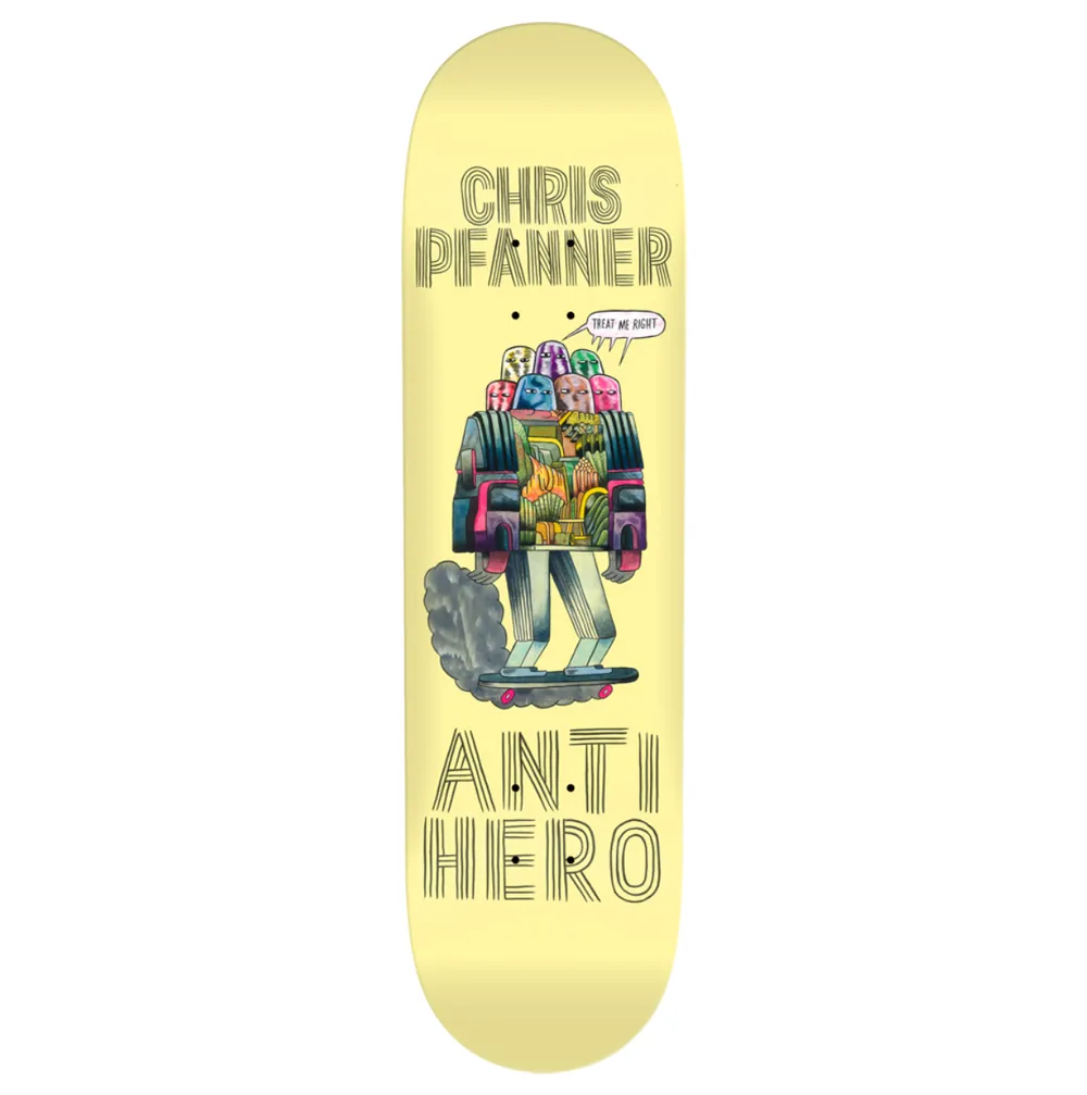 Anti Hero Pfanner 'Hug the Pavement' Pro Series Art by John Herndon 8.06 skateboard deck