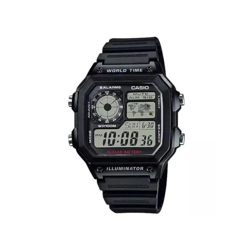 Casio AE-1200WH-1AVCF World Time Digital Watch