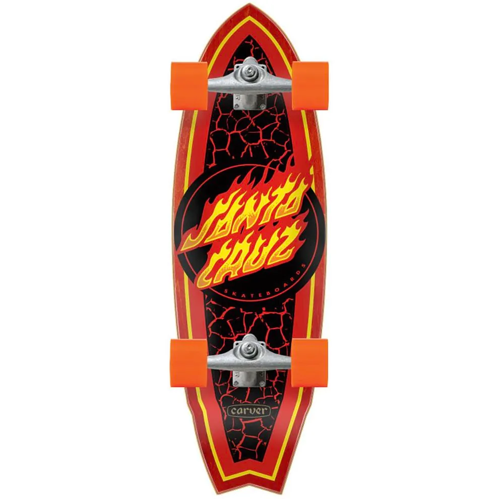 Santa Cruz x Carver Flame Dot Shark CX Truck Surfskate Complete 9.85" x 31.52"