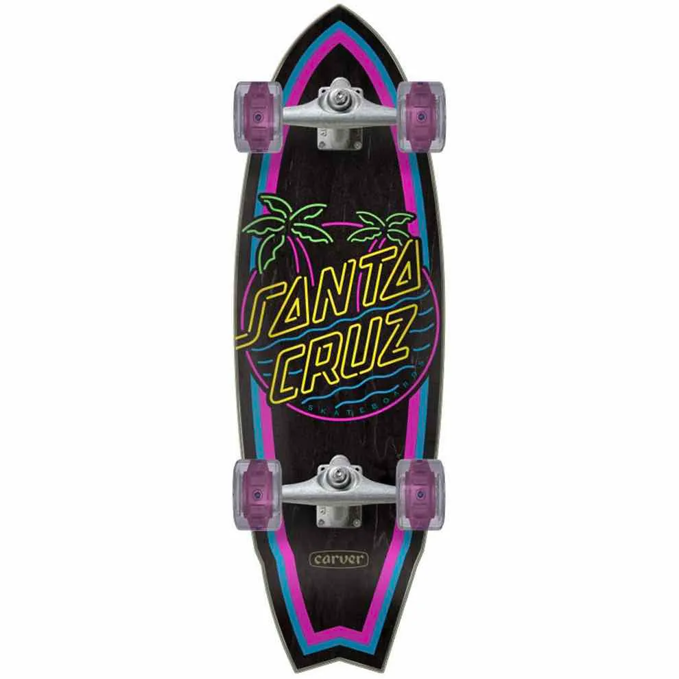 Santa Cruz x Carver Glow LED Dot Shark CX Truck Surfskate Complete 9.85" x 31.52