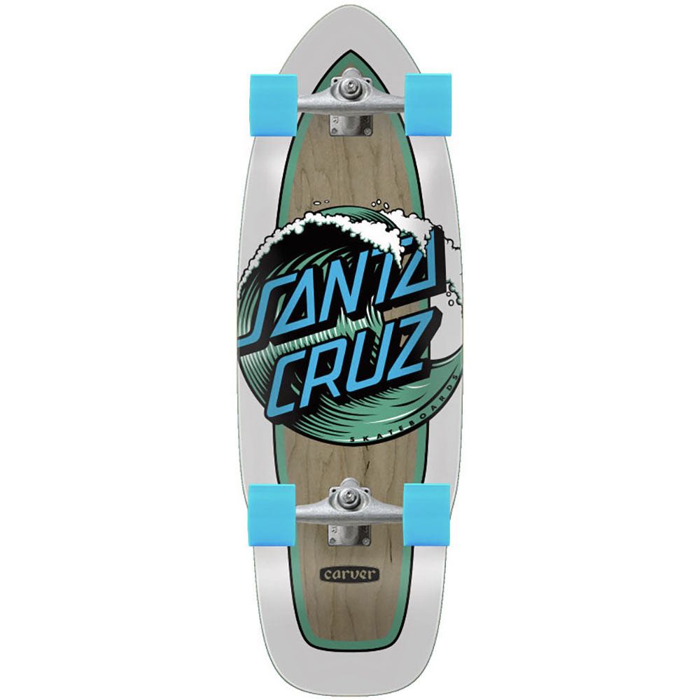 SANTA CRUZ X CARVER WAVE DOT CUT BACK CX TRUCK SURFSKATE COMPLETE 9.75″ X 29.95″