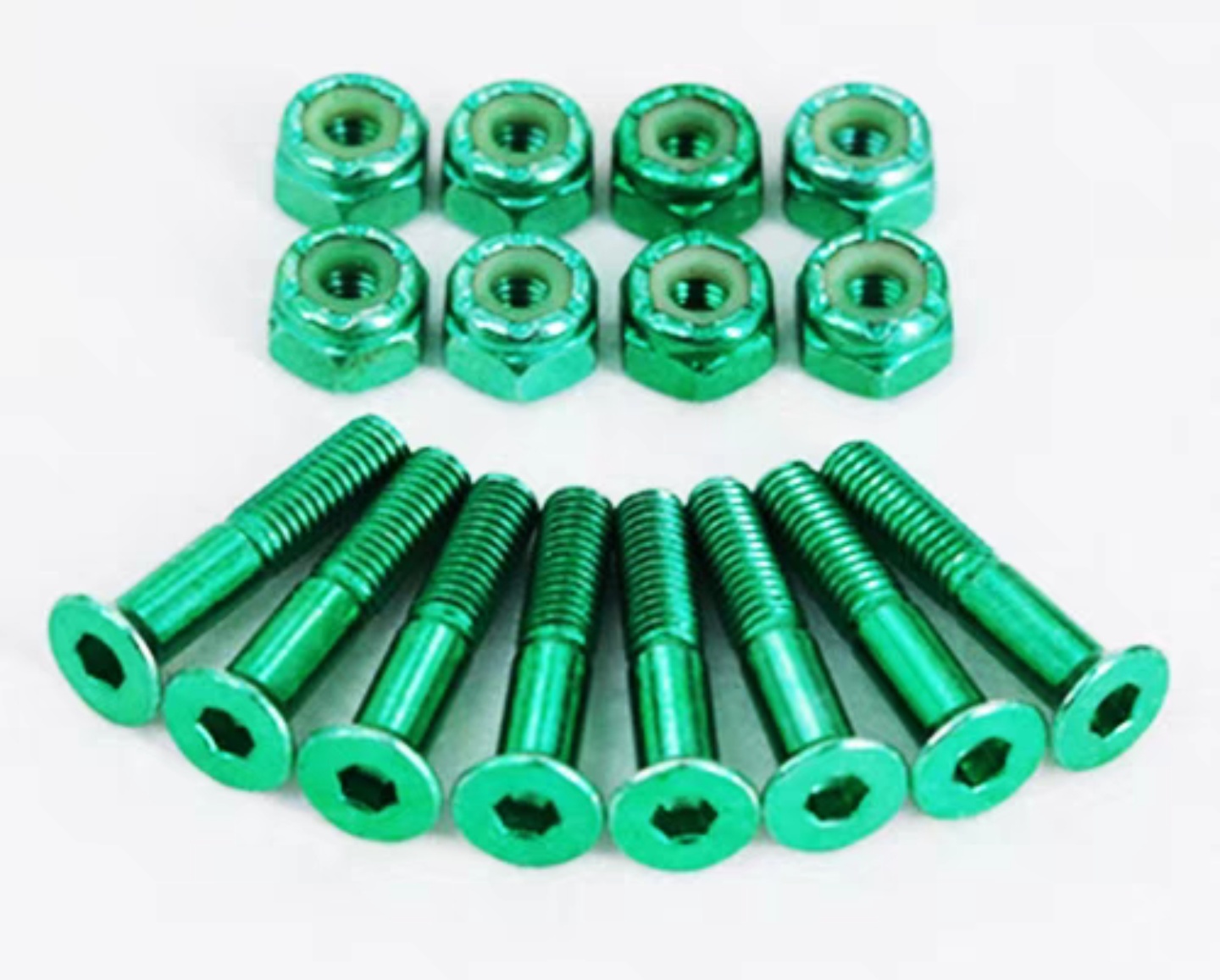 SKATEBOARD HARDWARE SCREWS 25MM - GREEN