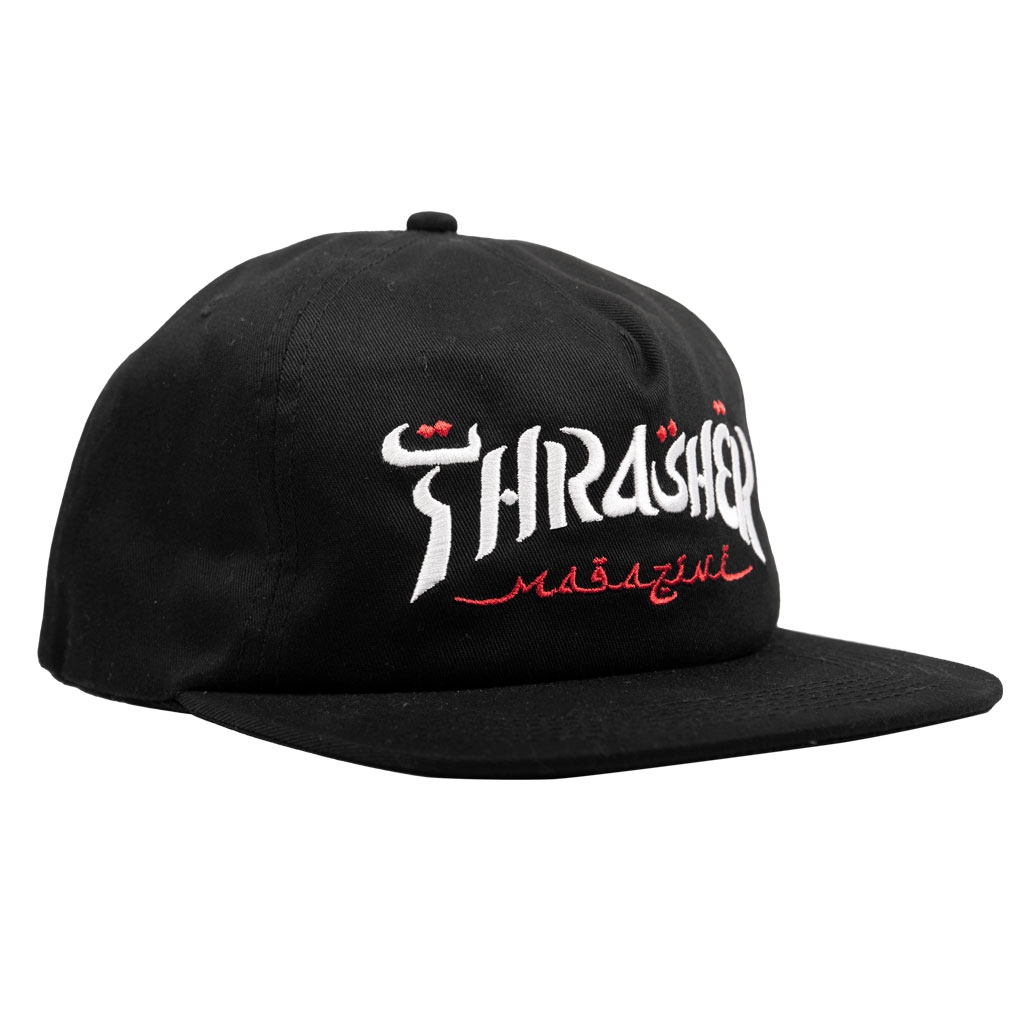 THRASHER CALLIGRAPHY SNAPBACK CAP - BLACK