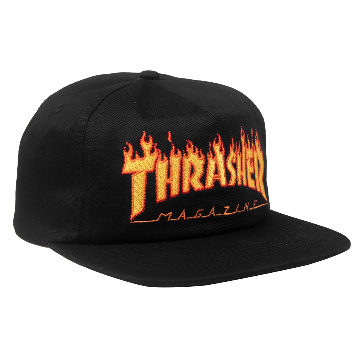 THRASHER FLAME EMB SNAPBACK CAP - BLACK