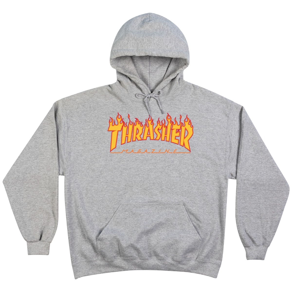 THRASHER FLAME HOODIE SIZE SMALL (MENS) - GREY