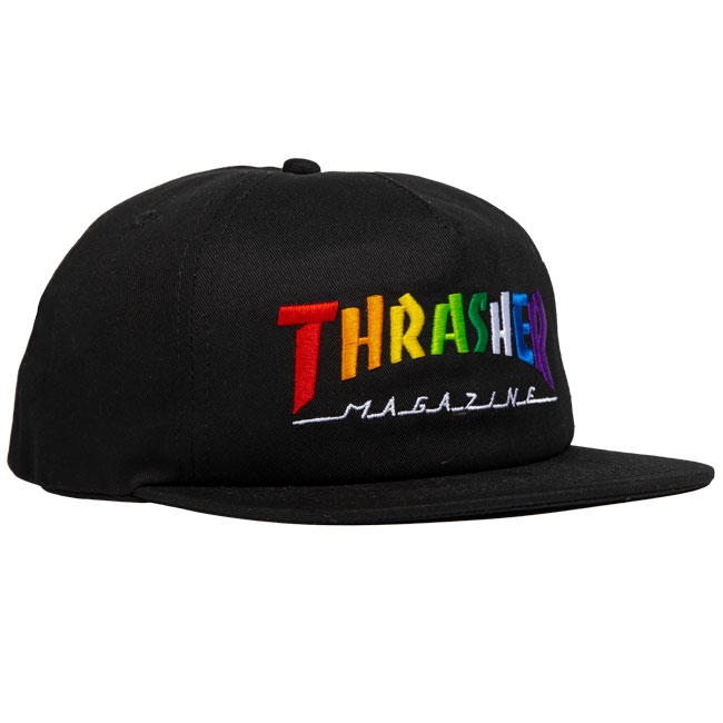 THRASHER RAINBOW MAG SNAPBACK CAP - BLACK