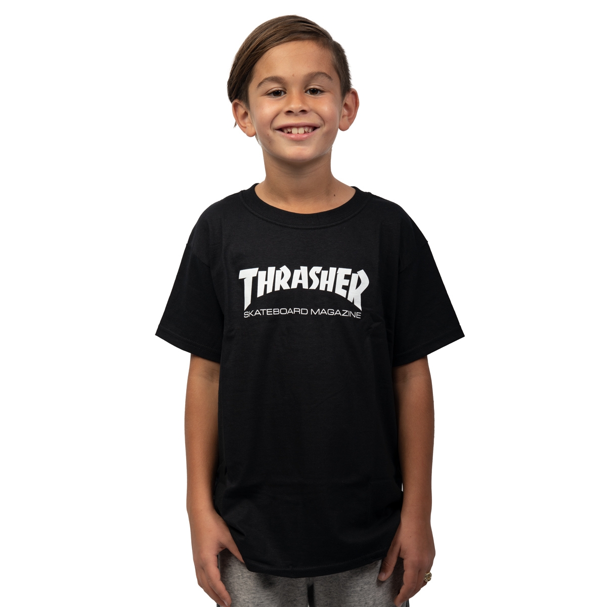 THRASHER SKATE MAG (YOUTH SIZE SMALL) T-SHIRT - BLACK